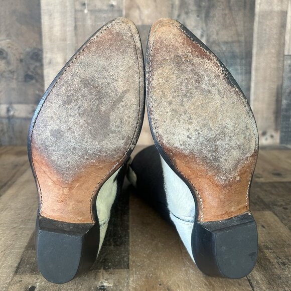 Code West By Dan Post Vintage Hair On Hide Cowboy Boots Mens 8.5 M - Picture 3 of 12